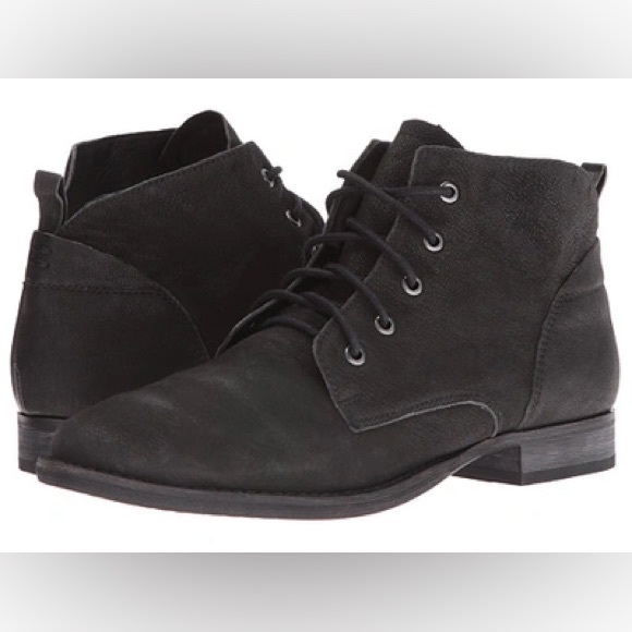 Sam Edelman Mare Distressed Black Oiled Suede Lace Up Boot - Size 7.5 - Picture 2 of 7